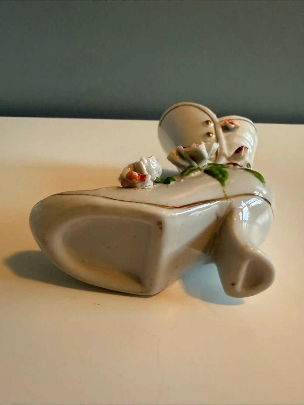 Vintage Royal Crown Porcelain Victorian Boot Bud Vase